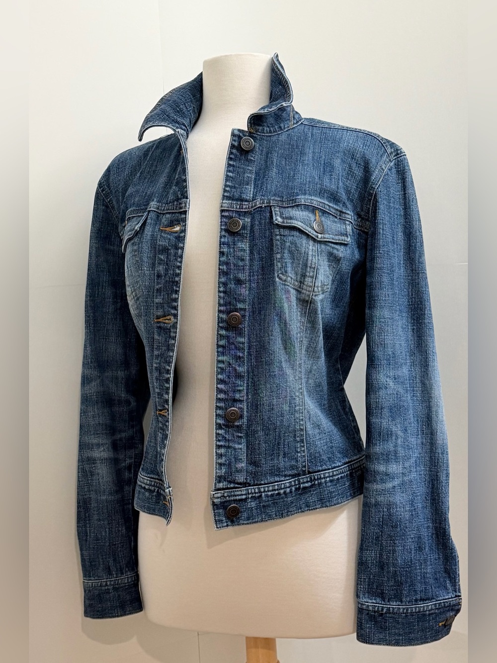 LOFT Ann Taylor Stretch Denim Jean Jacket Medium Wash Size 10